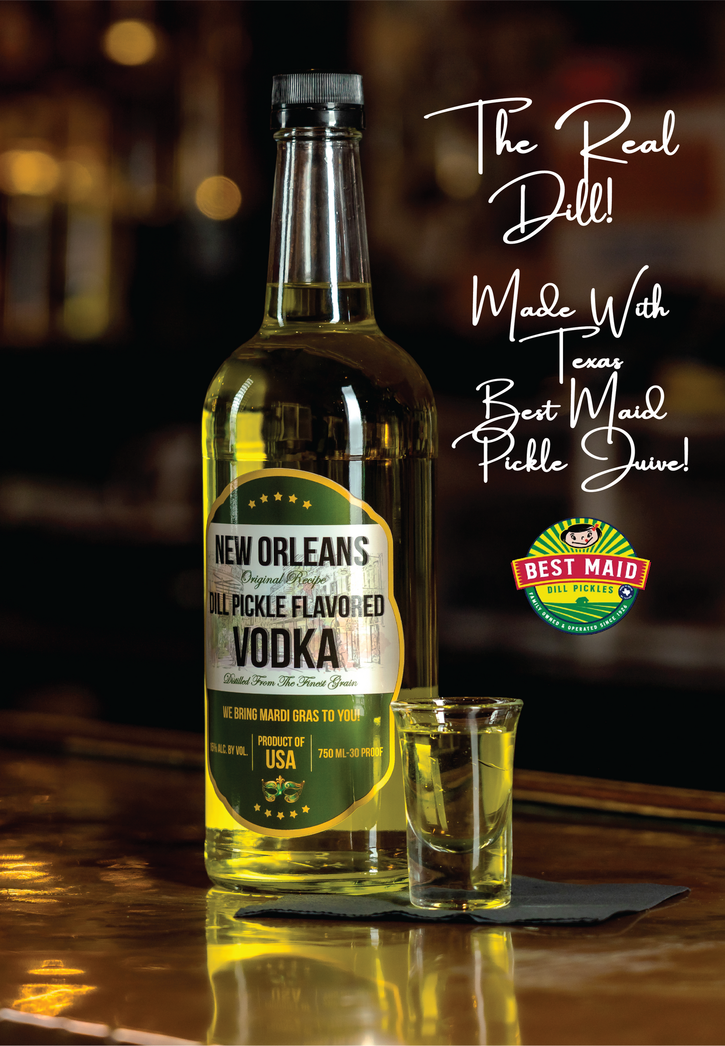 New Orleans Dill Pickle Vodka, 750ml 15% ABV (30 Proof)