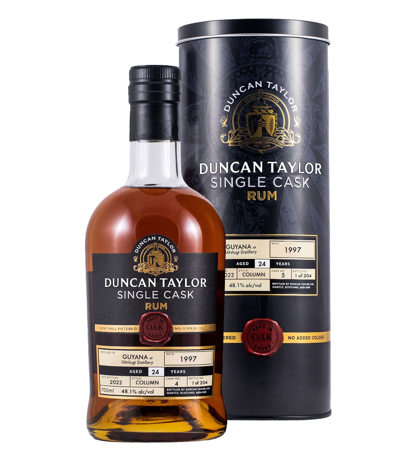 Duncan Taylor Single Cask Rum Uitvlugt, Guyana 1997 - 24 Years - Cask No. 4