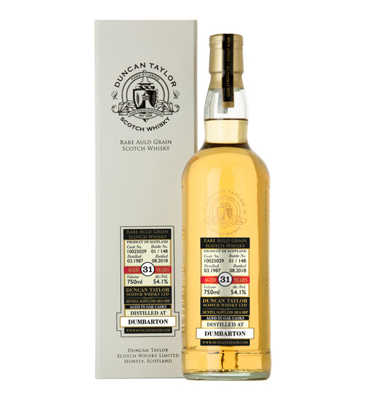 Rare Auld Grain Dumbarton 1987 Single Grain Scotch Whisky 31 Years - Cask No. 10025029