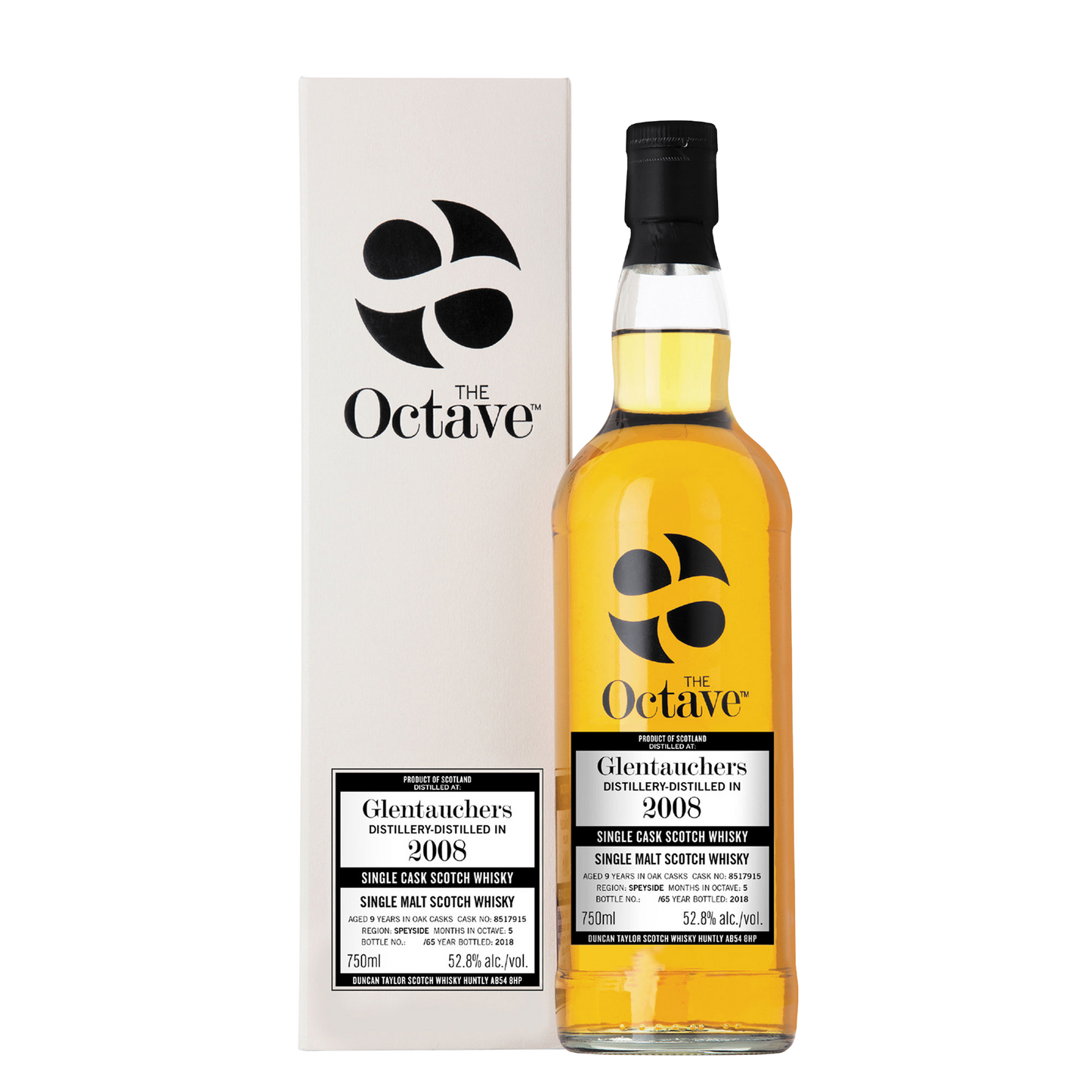 Octave Glentauchers 2008, 9 year old cask 8517915 @ 52.8%