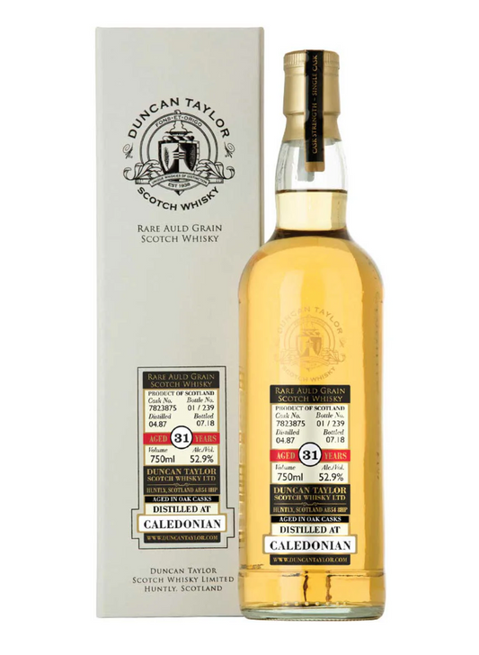 Rare Auld Grain Caledonian 1987 Single Grain Scotch Whisky  31 Years - Cask No. 7823875