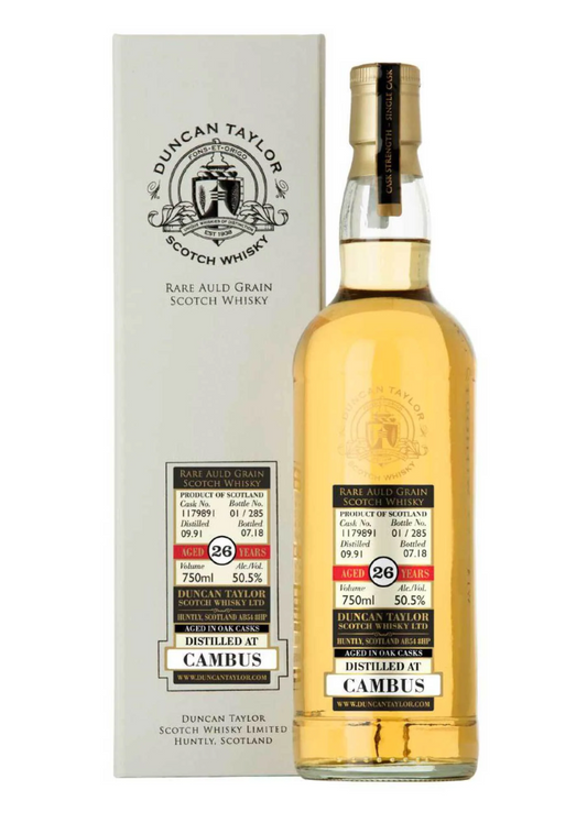 Rare Auld Grain Cambus 1991 Single Grain Scotch Whisky 26 Years - Cask No. 1179891