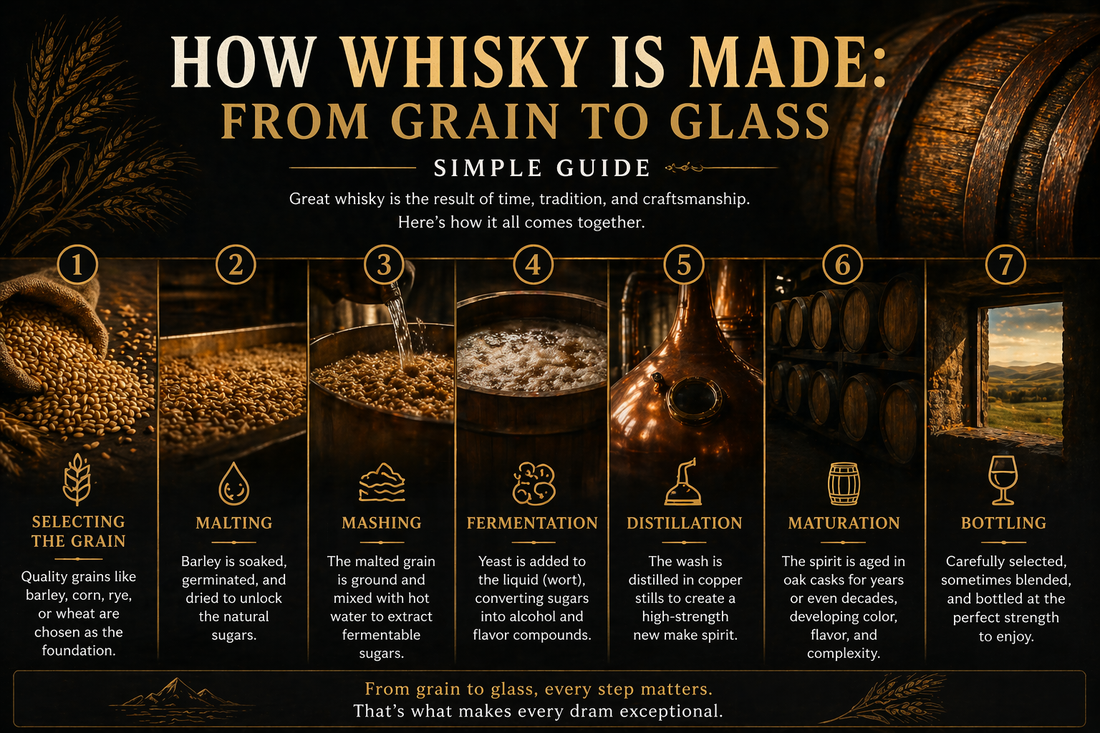 How Whisky Is Made: From Grain to Glass (Simple Guide)
