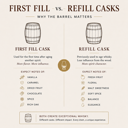 First Fill vs. Refill Casks Explained: Why the Barrel Matters
