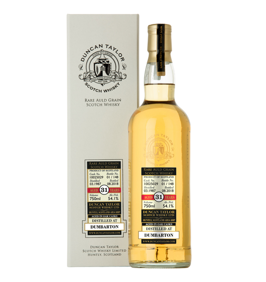 Rare Auld Grain Dumbarton 1987 Single Grain Scotch Whisky 31 Years - Cask No. 10025029
