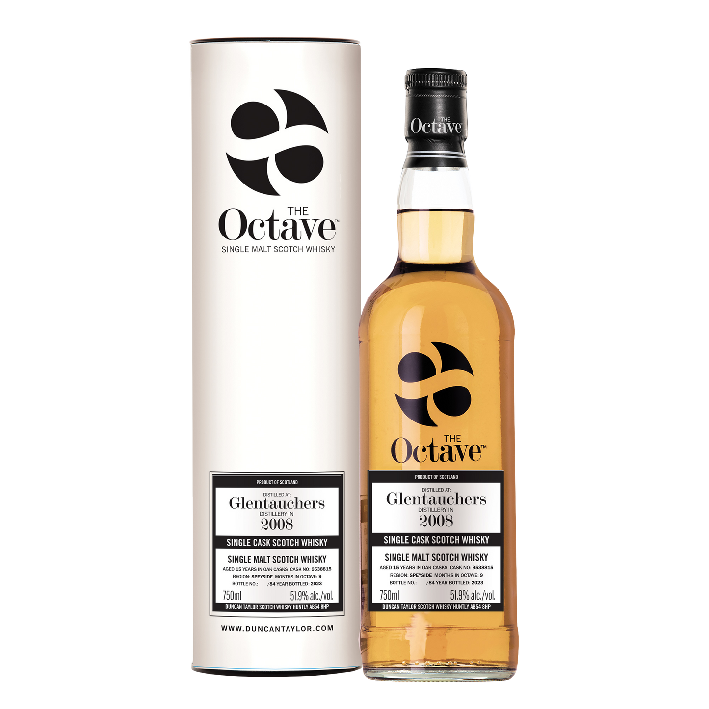 The Octave Glentauchers 2008 Single Malt Scotch Whisky, 15 Years - Cask No. 8538815