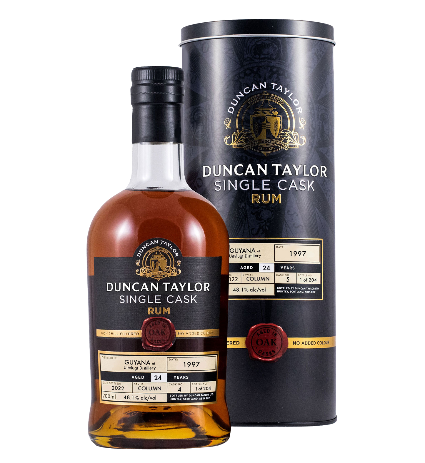 Duncan Taylor Single Cask Rum  Uitvlugt, Guyana 1997 - 24 Years - Cask No. 4
