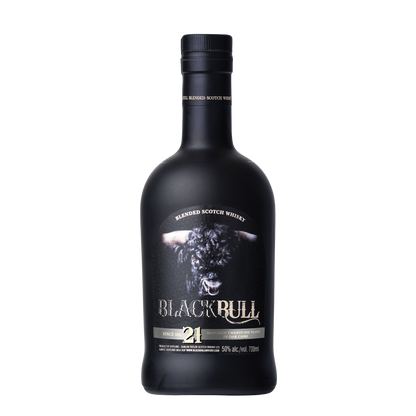 Black Bull 21 year blended Scotch whisky bottle