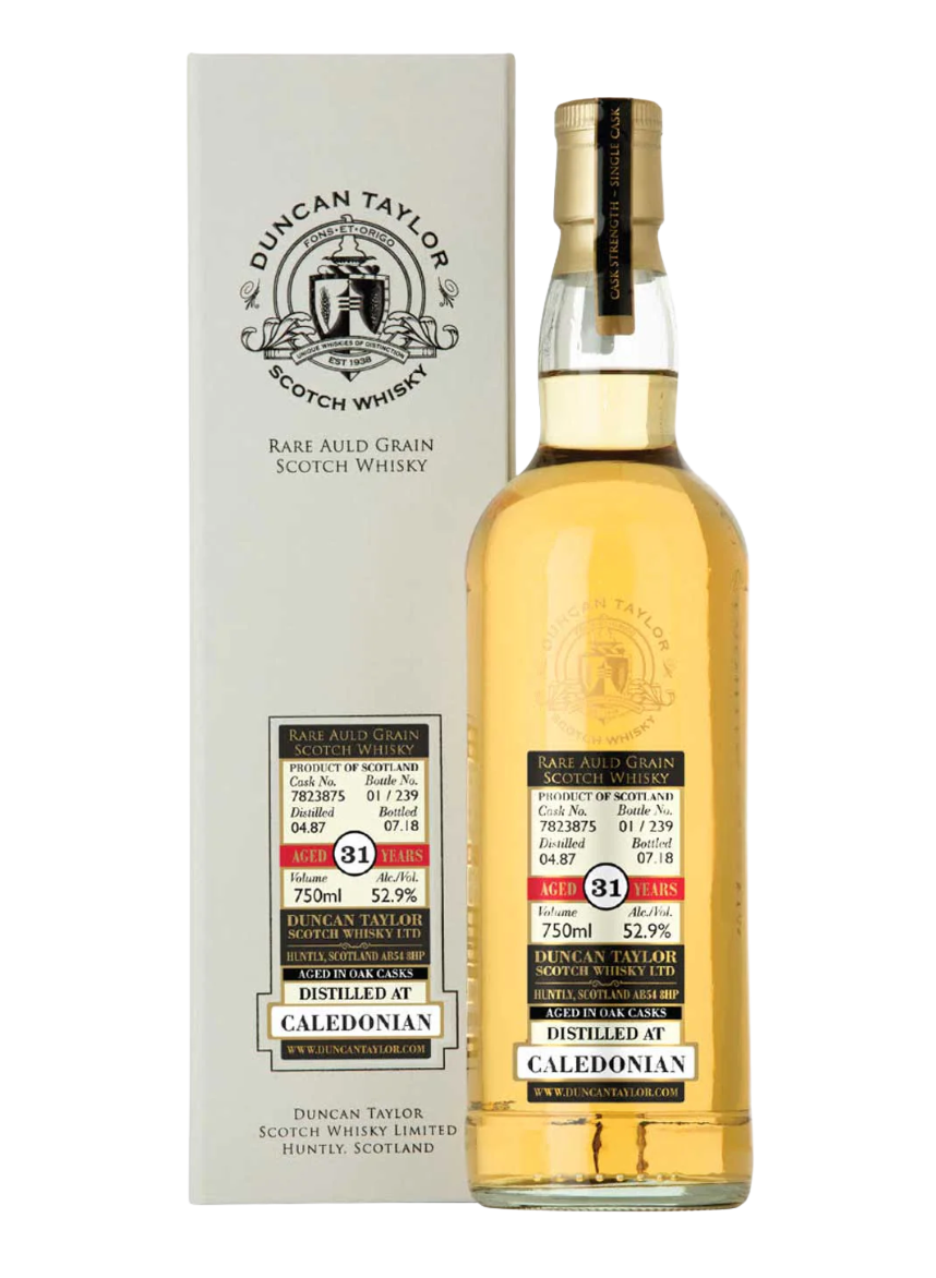 Rare Auld Grain Caledonian 1987 Single Grain Scotch Whisky  31 Years - Cask No. 7823875