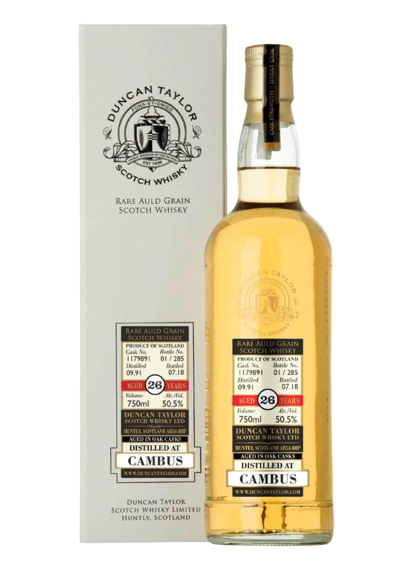 Rare Auld Grain Cambus 1991 Single Grain Scotch Whisky 26 Years - Cask No. 1179891