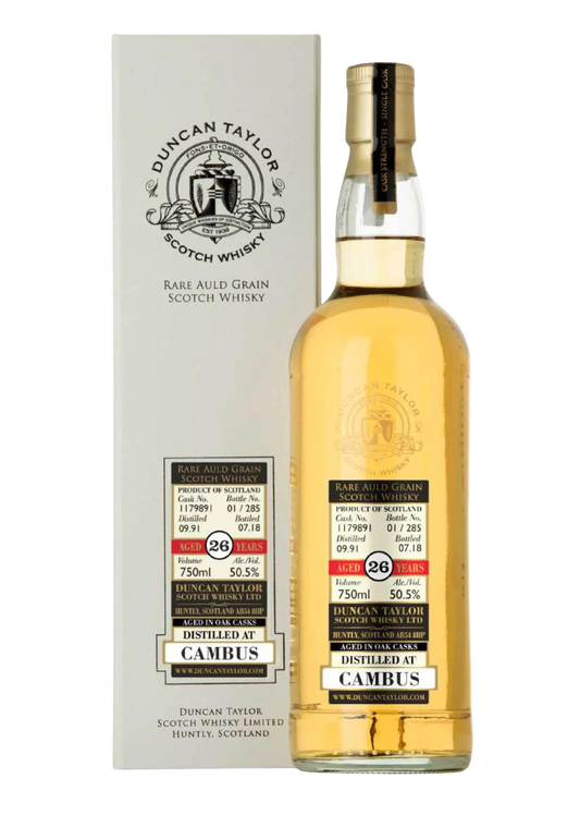 Rare Auld Grain Cambus 1991 Single Grain Scotch Whisky 26 Years - Cask No. 1179891