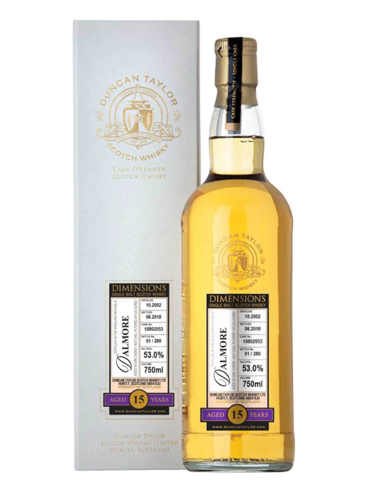 Dimensions Dalmore 2002 Single Malt Scotch Whisky  15 Years - Cask No. 10802053